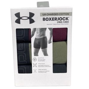 Under Armour UA Mens 3 pack BOXERJOCK boxer briefs Performance Cotton NWT